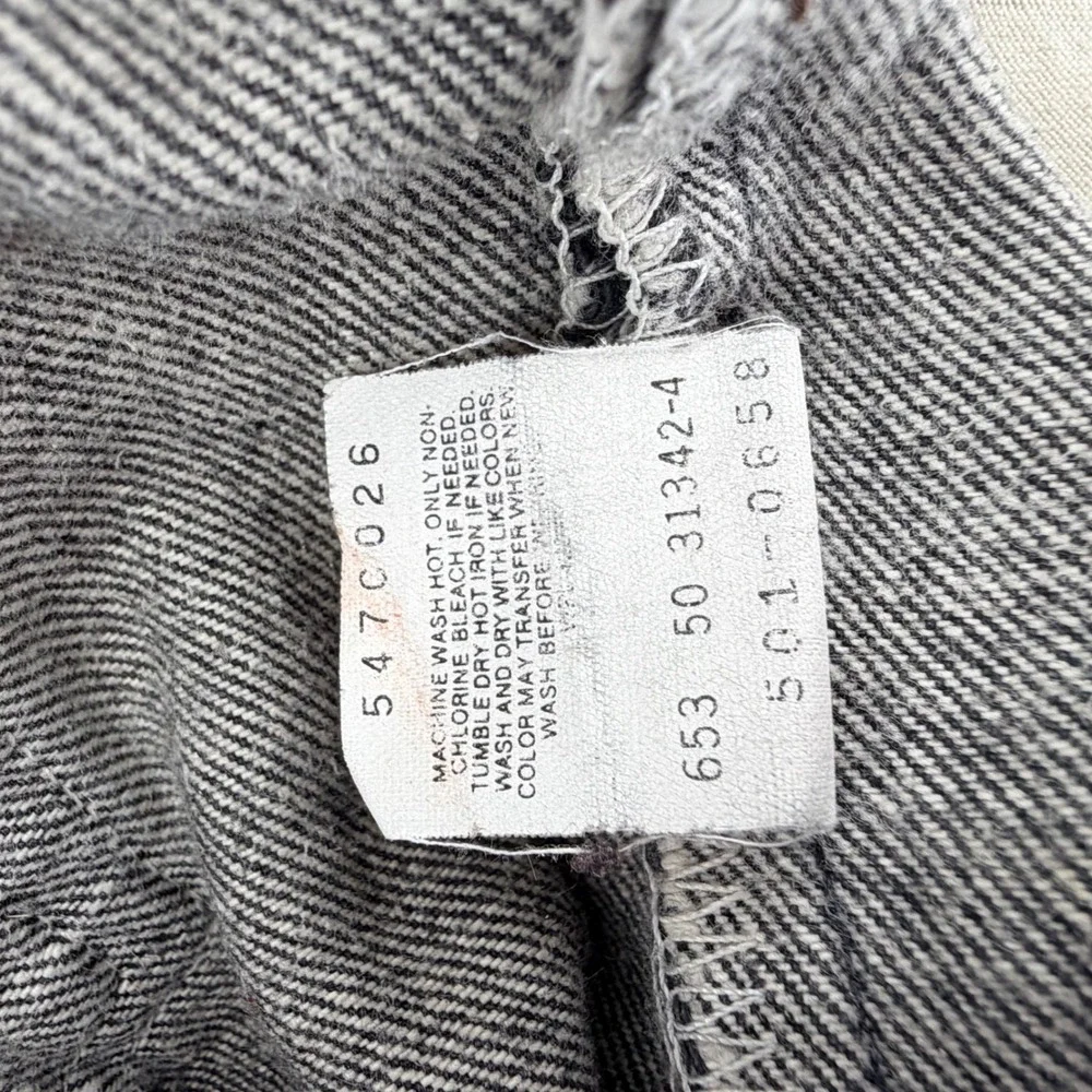 Vtg 80s Levis 501 Jeans‎ Faded Black Made in USA Straight Leg Button Fly W29 L32